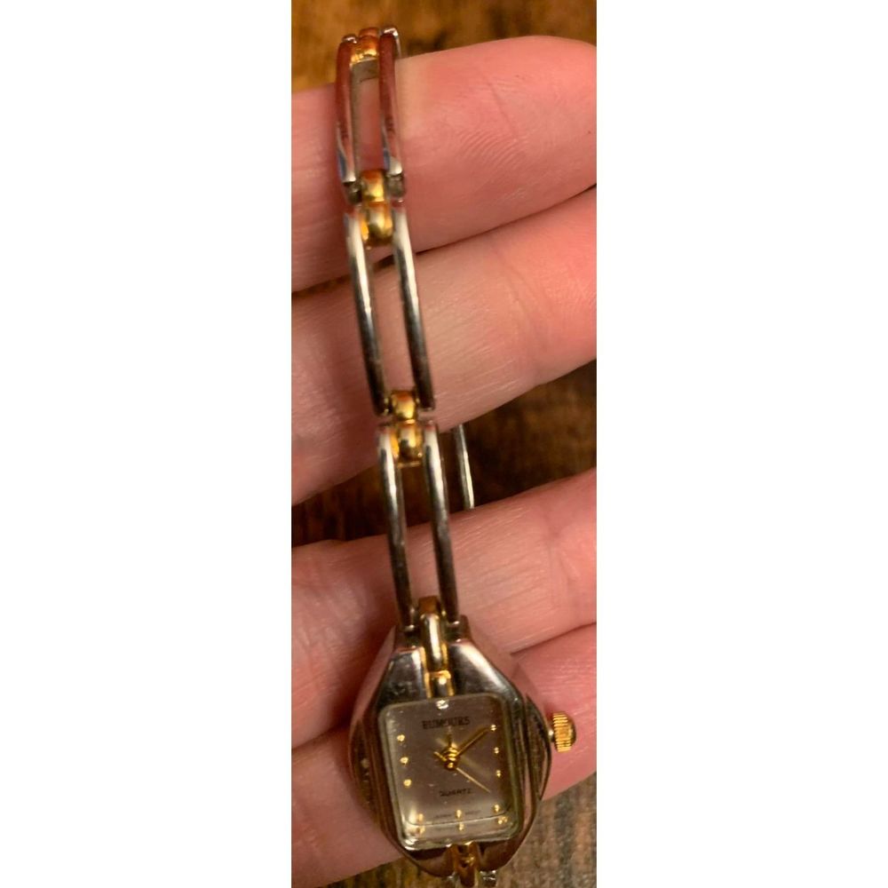 Rumours 2 Tone Rectangular Face Quartz Watch Brac… - image 3